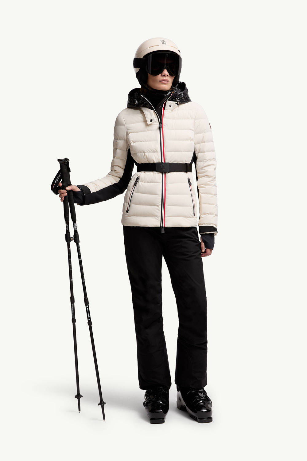 Bruche Hooded Down Ski Jacket Women White Ivory Moncler 0