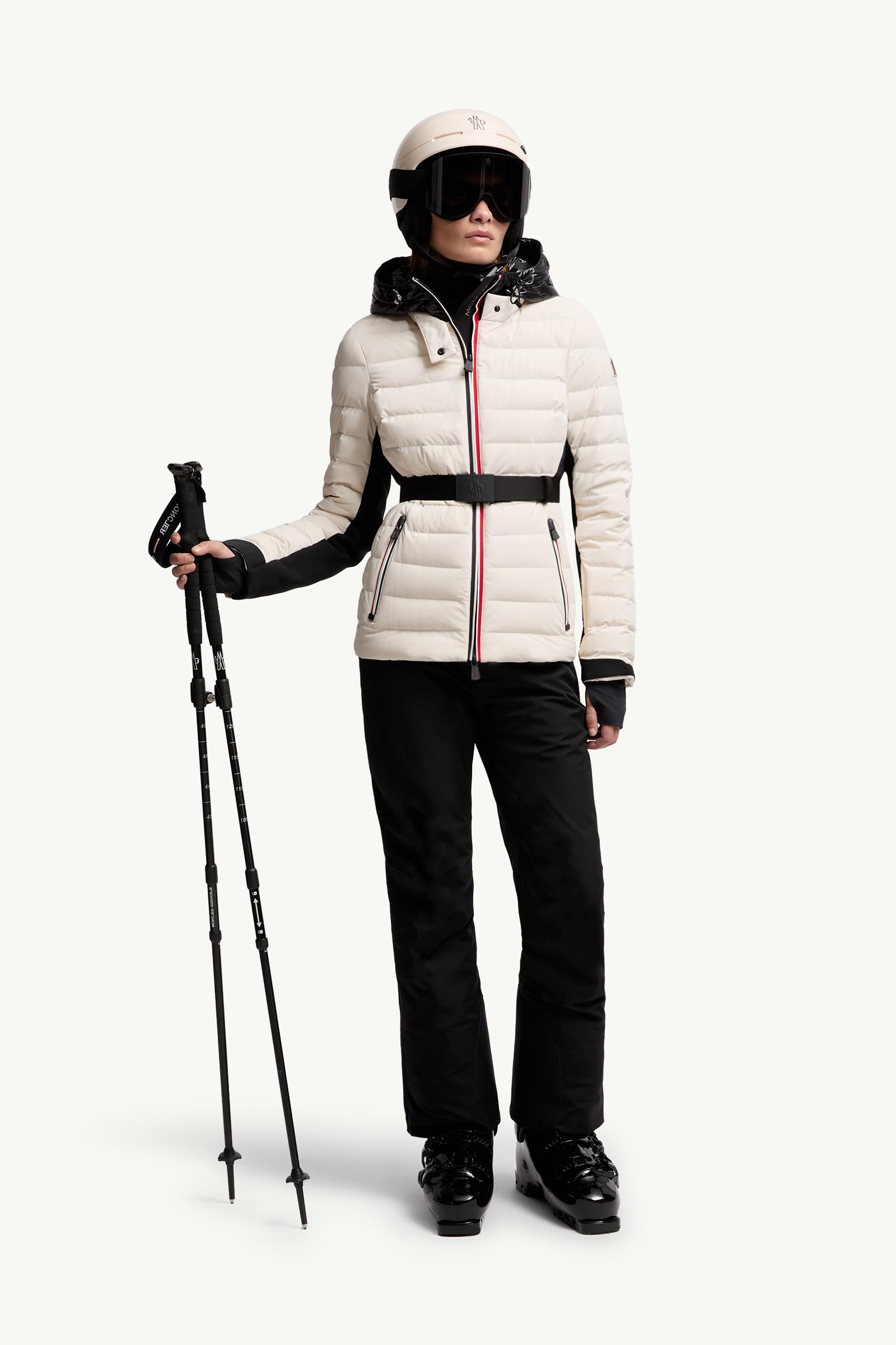 White Ivory Bruche Hooded Insulated Ski Jacket - Short Down