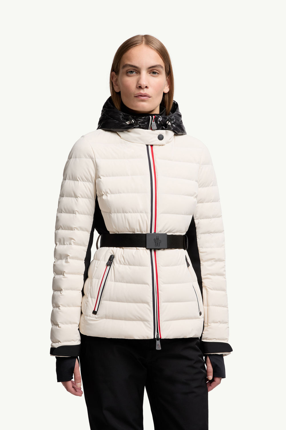 Bruche Hooded Down Ski Jacket Women White Ivory Moncler 3