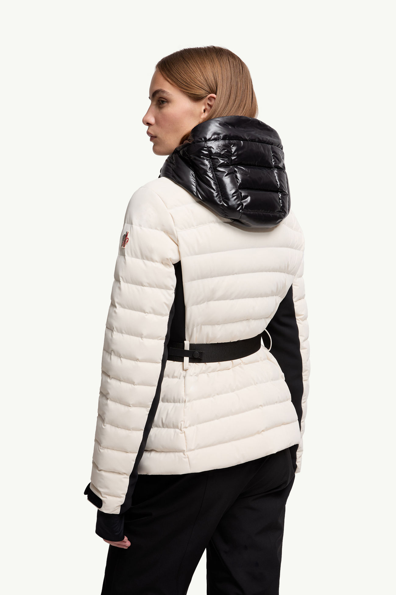 Bruche Daunen-Skijacke mit Kapuze Damen Weiß-Elfenbein Moncler 4