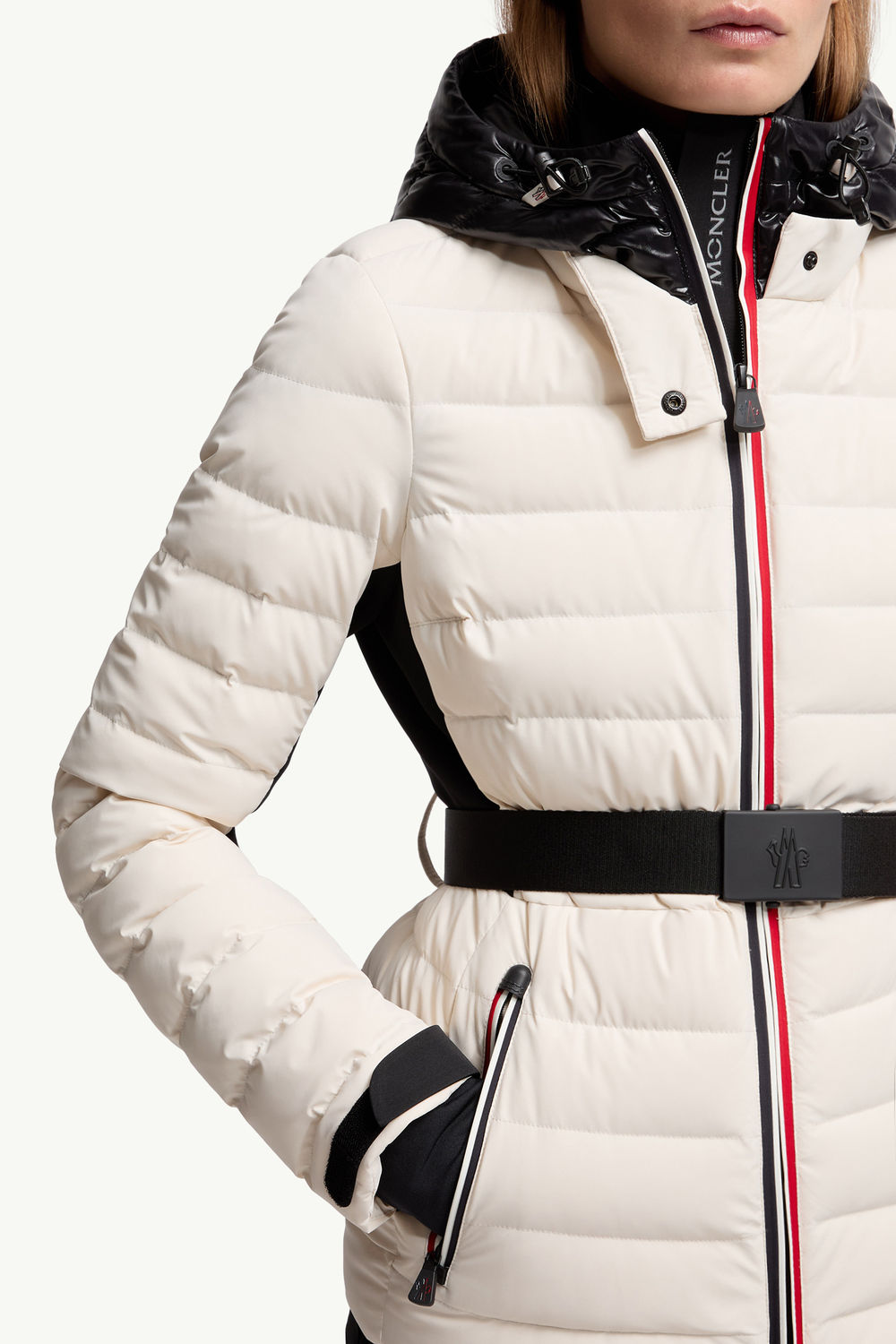 Bruche Hooded Down Ski Jacket Women White Ivory Moncler 6