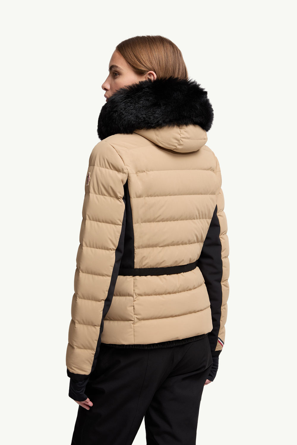 Lamoura Hooded Shearling-Trimmed Down Ski Jacket Women Beige Moncler 4