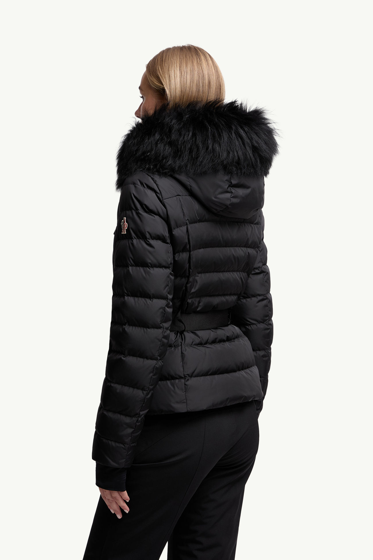 Beverley女士连帽羊毛饰边滑雪羽绒夹克外套 女士 黑色 Moncler 4