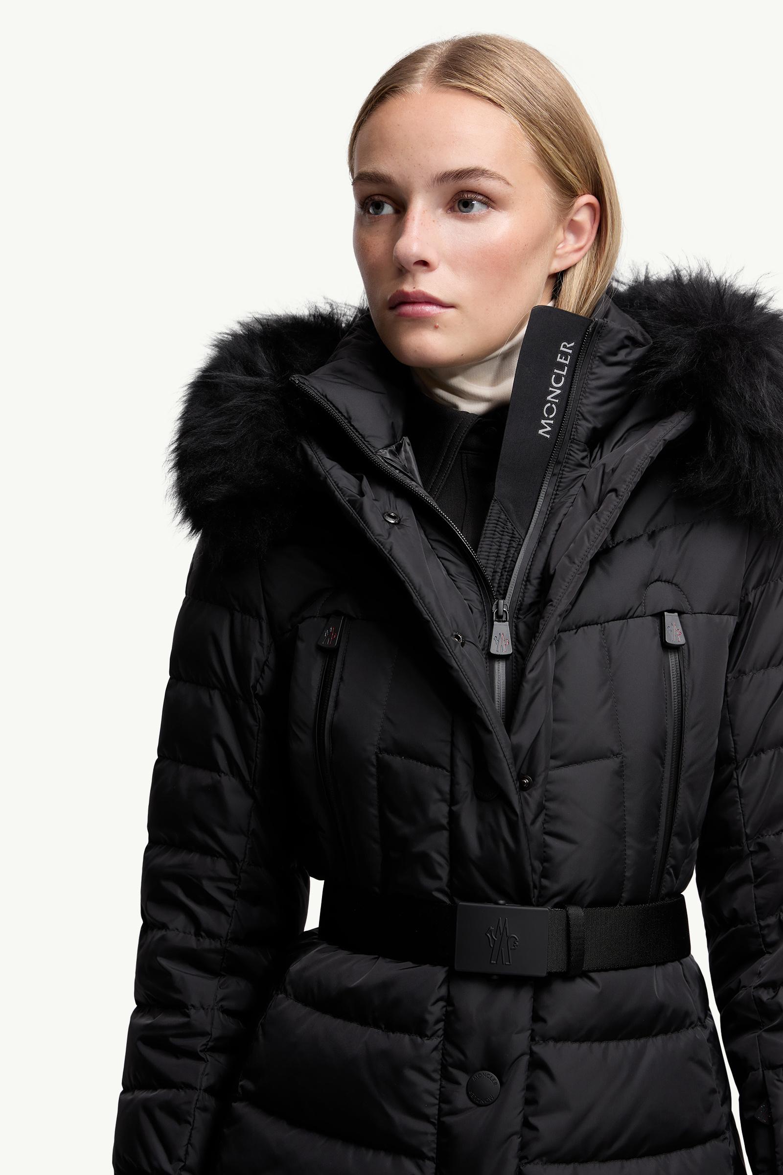 Black Beverley Hooded Shearling-Trimmed Ski Down Jacket - Short