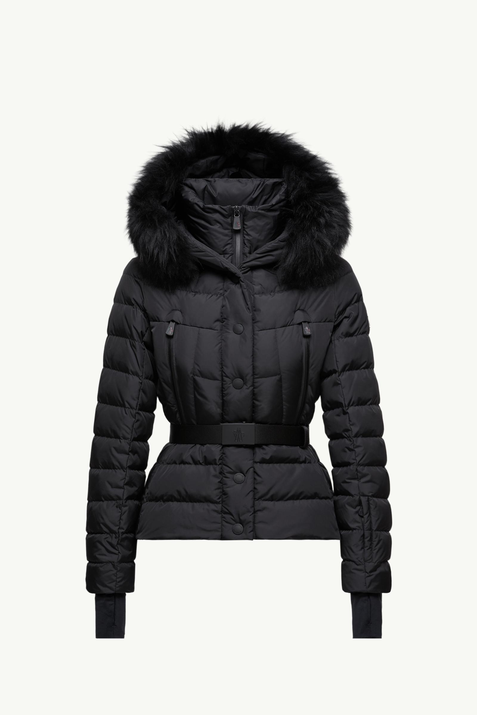 Black Beverley Hooded Shearling-Trimmed Ski Down Jacket - Short