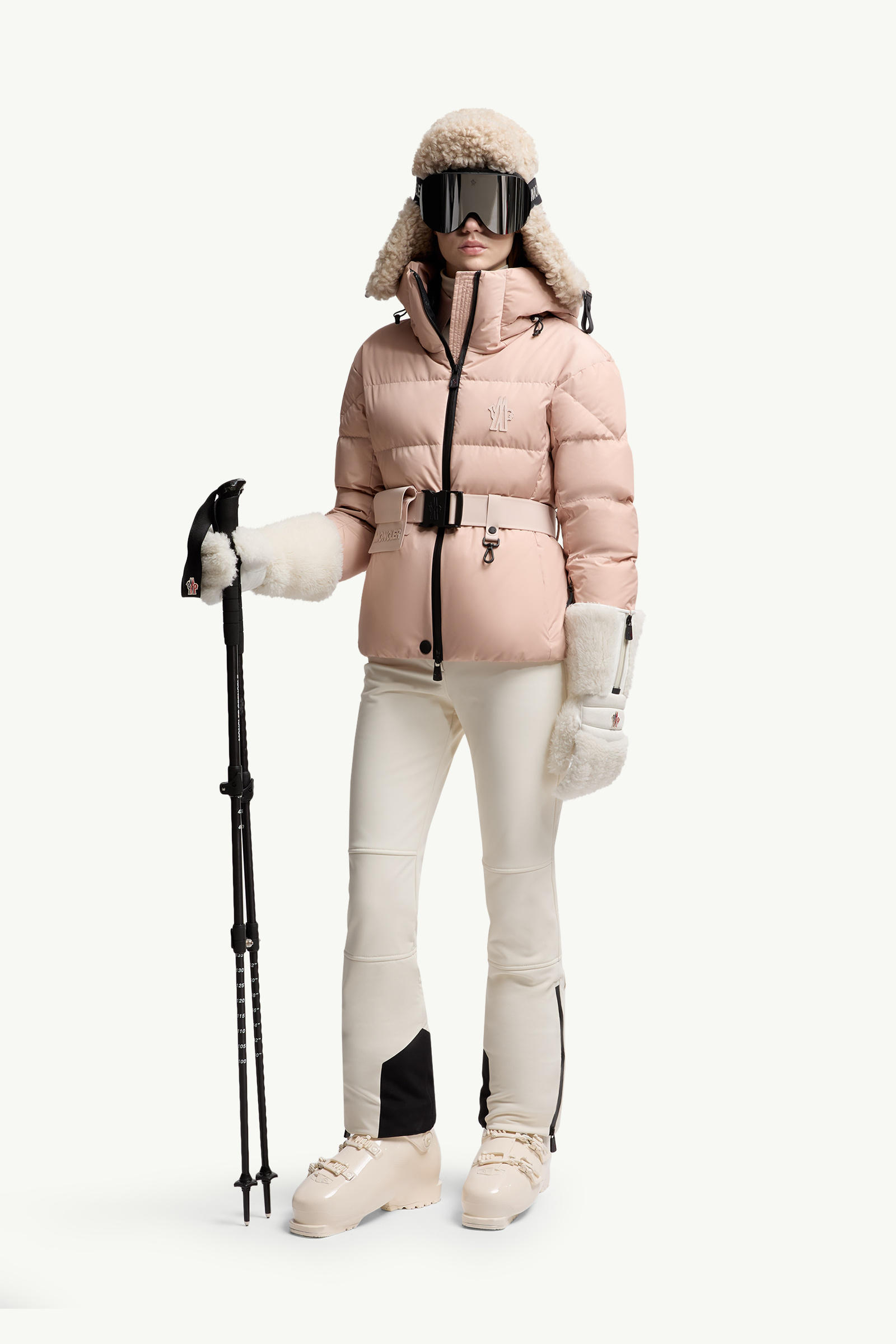 Bouquetin Hooded Down Ski Jacket Women Pink Moncler 0