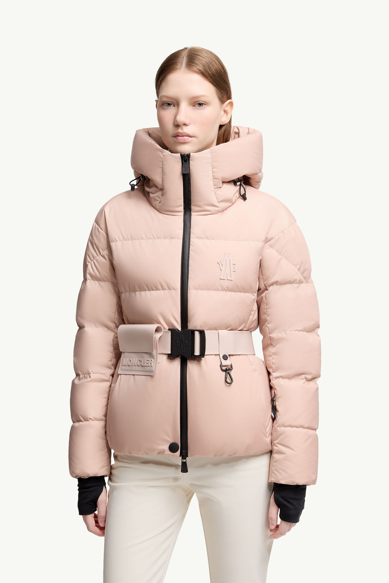 Bouquetin女士连帽羽绒滑雪夹克外套 女士 粉红色 Moncler 3