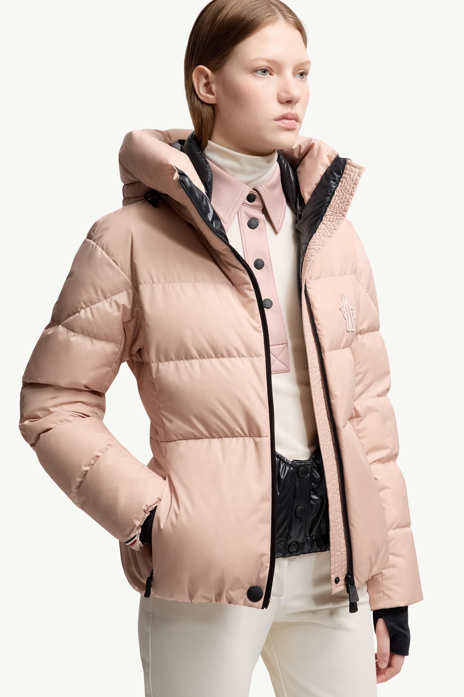 Pink Bouquetin Hooded Down Ski Jacket - Short Down Jackets for