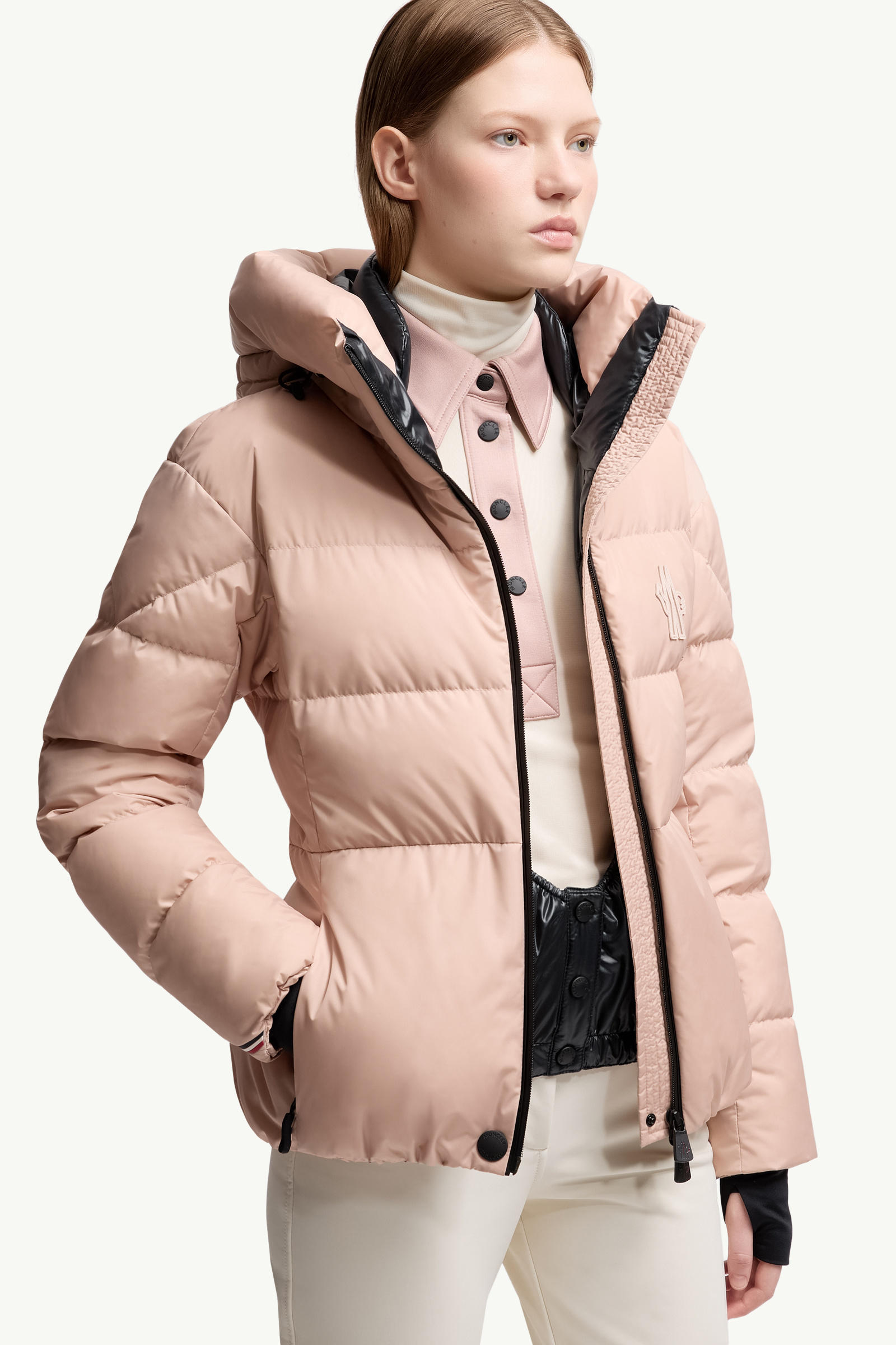 Bouquetin Hooded Down Ski Jacket Women Pink Moncler 5