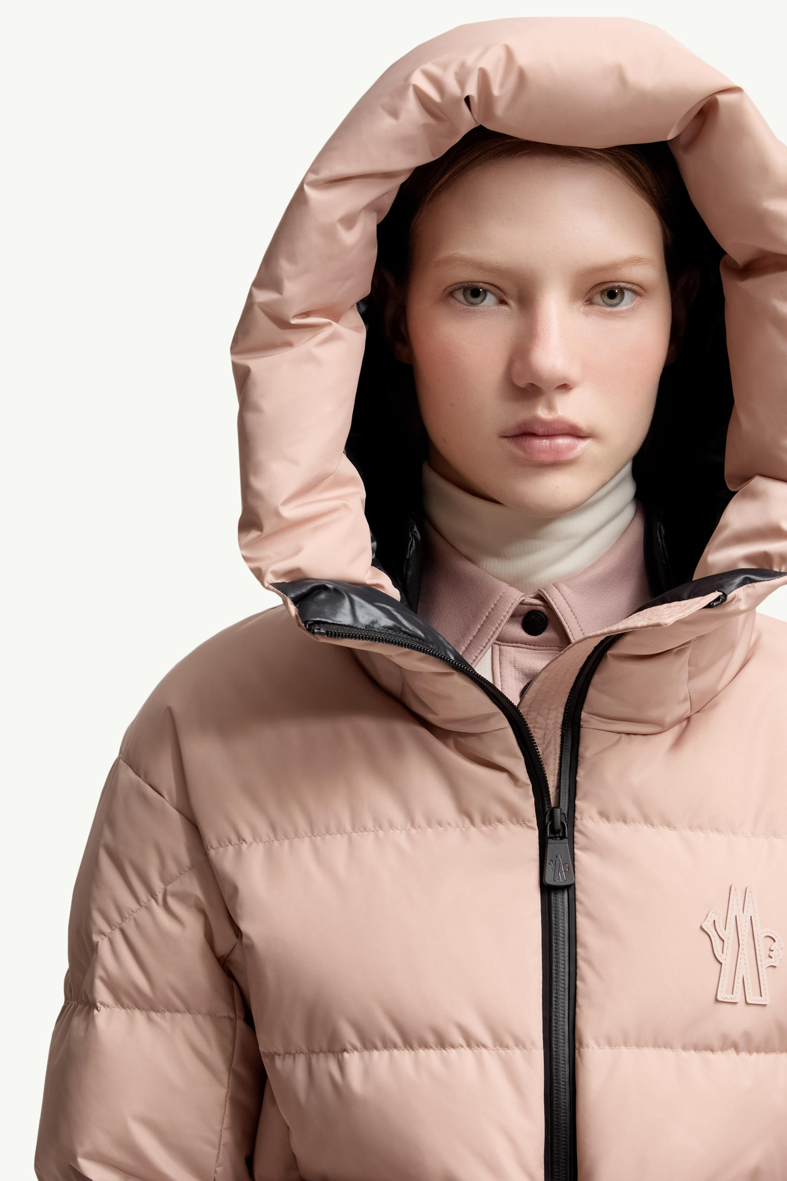 Bouquetin Hooded Down Ski Jacket Women Pink Moncler 6