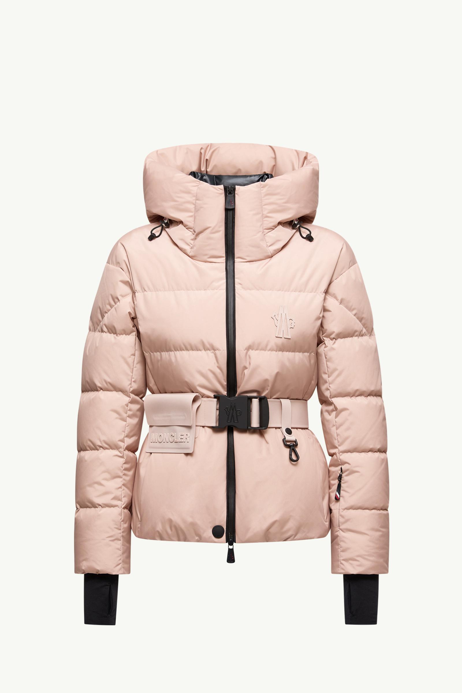Pink Bouquetin Hooded Down Ski Jacket - Short Down Jackets for