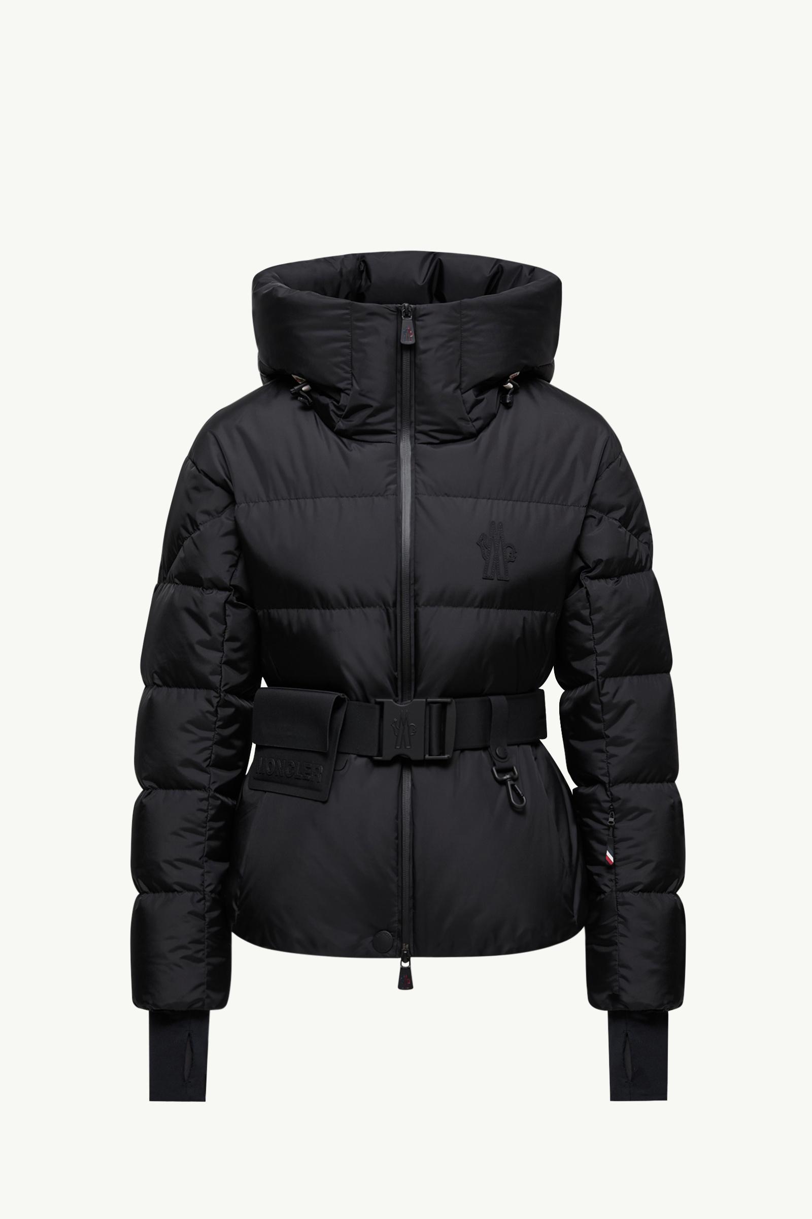 Black Bouquetin Hooded Down Ski Jacket - Short Down Jackets for