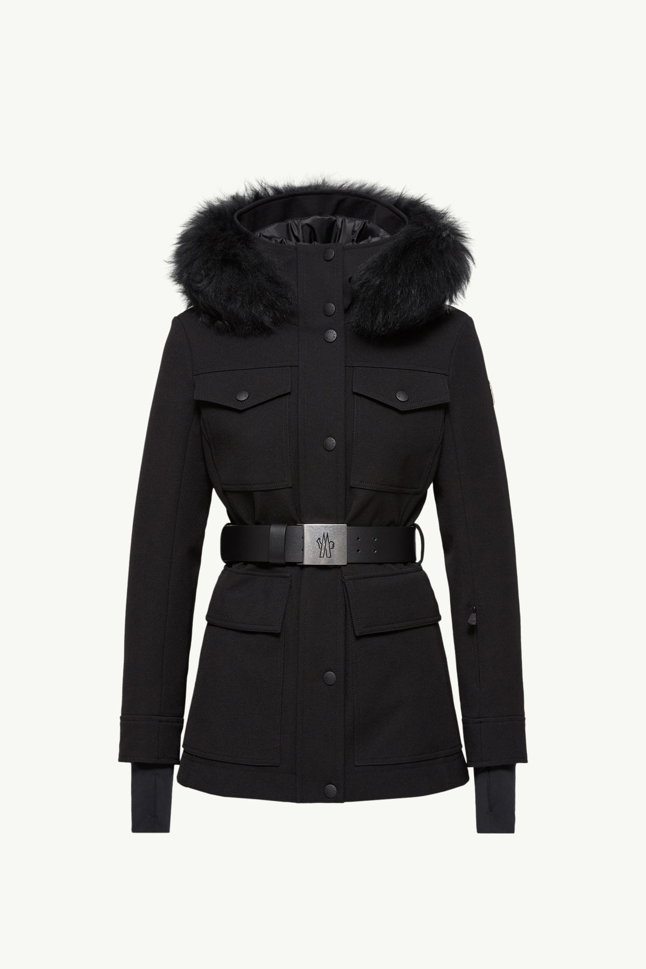 Doudoune de ski Linotte à bordure en shearling Femmes Noir Moncler 2