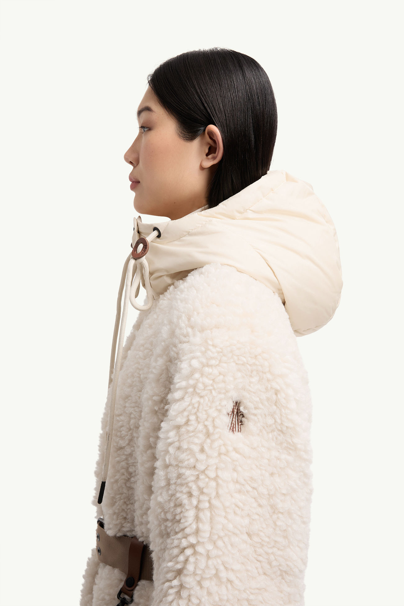 Blavet女士泰迪绒风格连帽长款羽绒夹克外套 女士 白色 Moncler 1