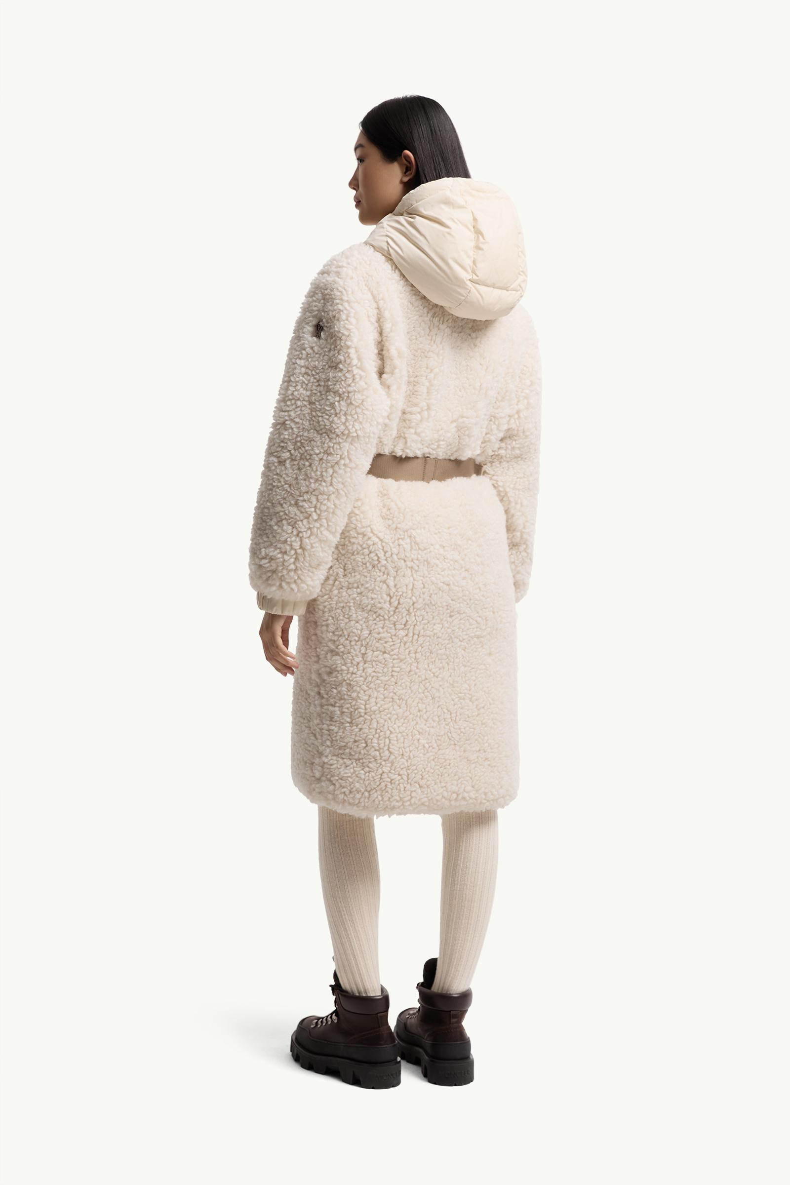 White Blavet Teddy Hooded Long Down Jacket - Long Jackets & Parka
