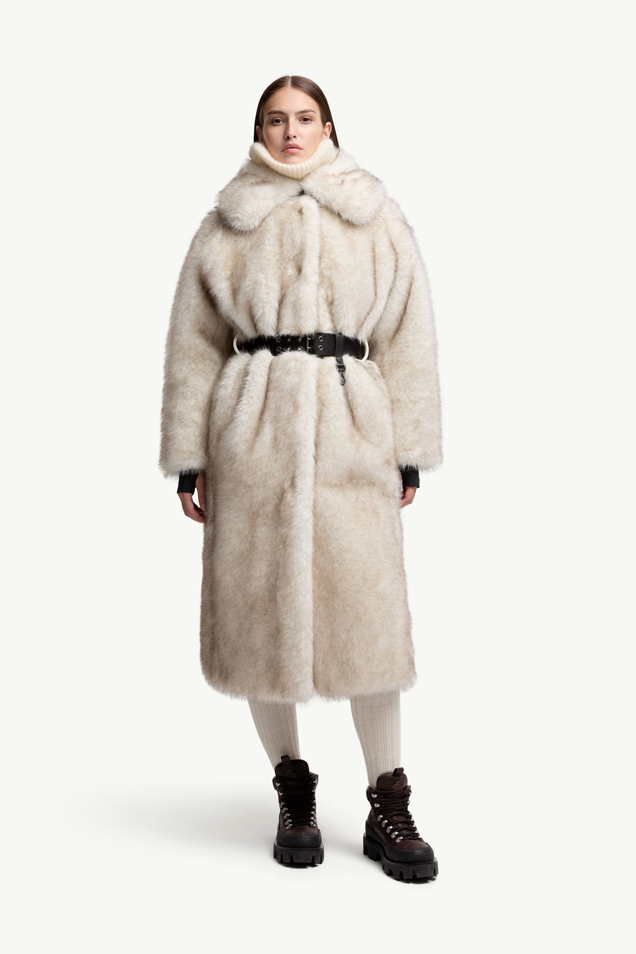 Arly Belted Down Coat Women Ice Grey Moncler 3