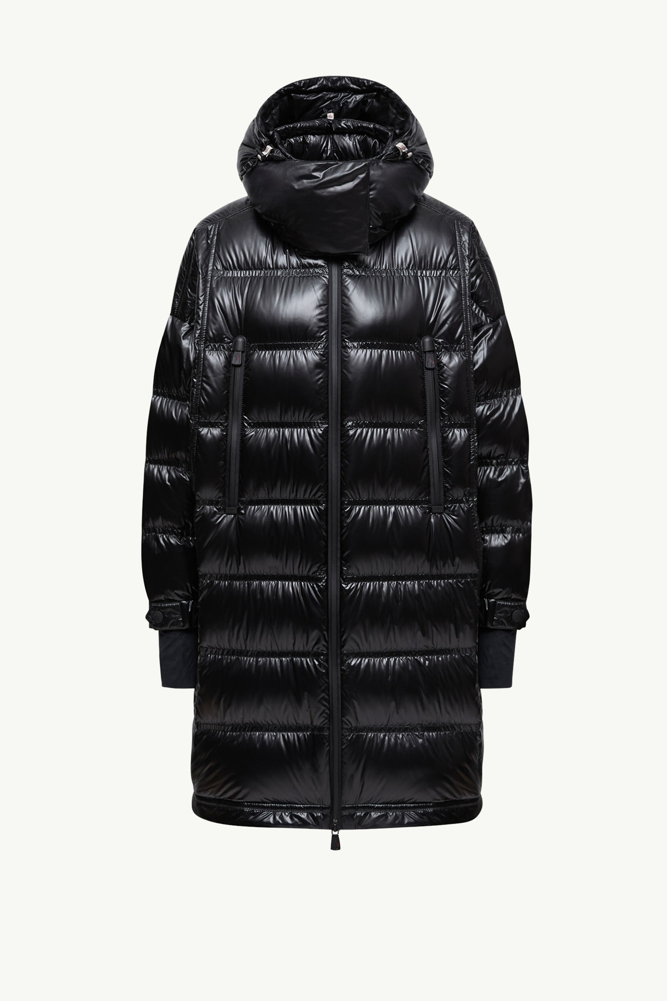 Rochelairs Hooded Long Down Jacket Women Black Moncler 2