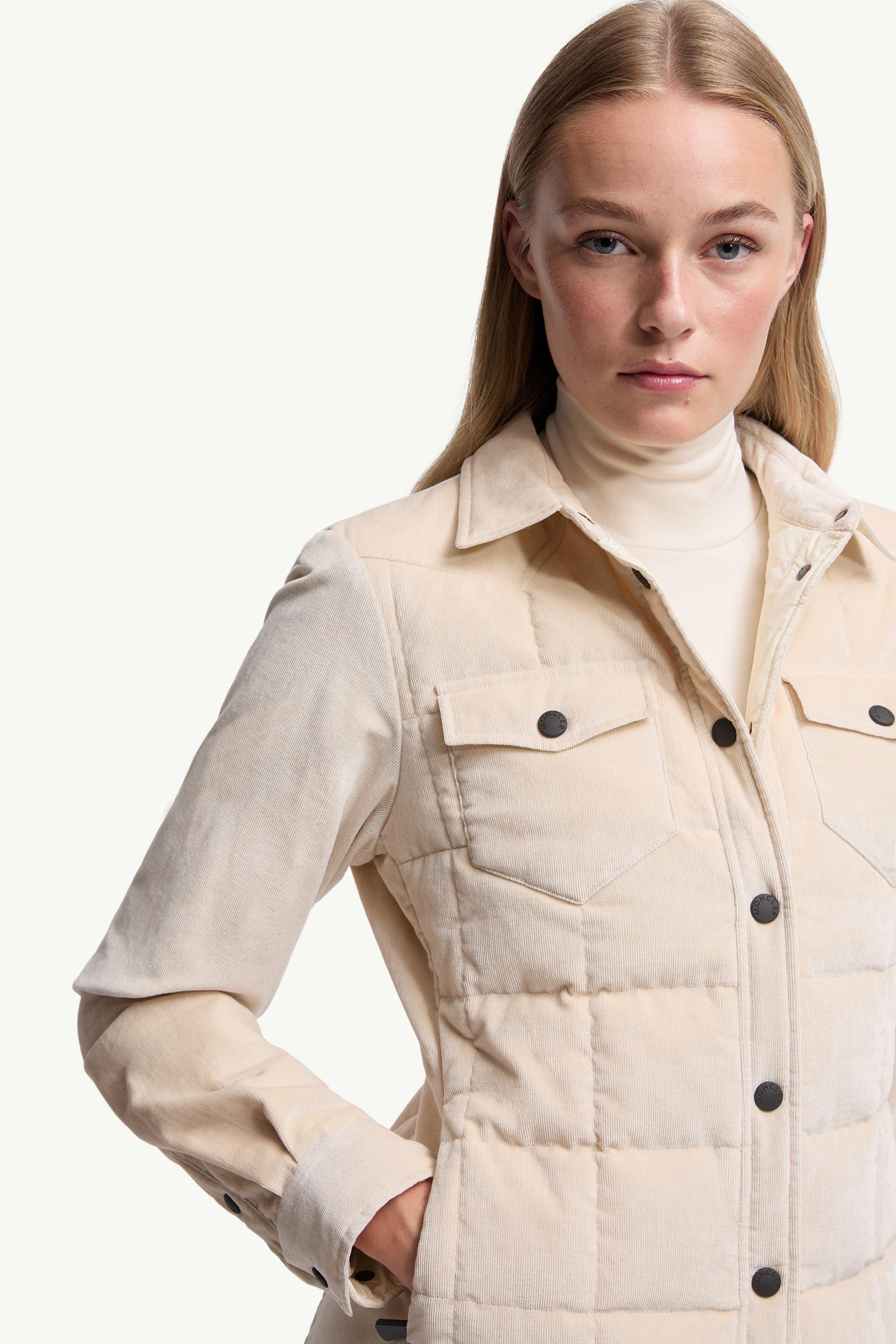 White Ivory Nangy Down Shacket - Short Down Jackets for