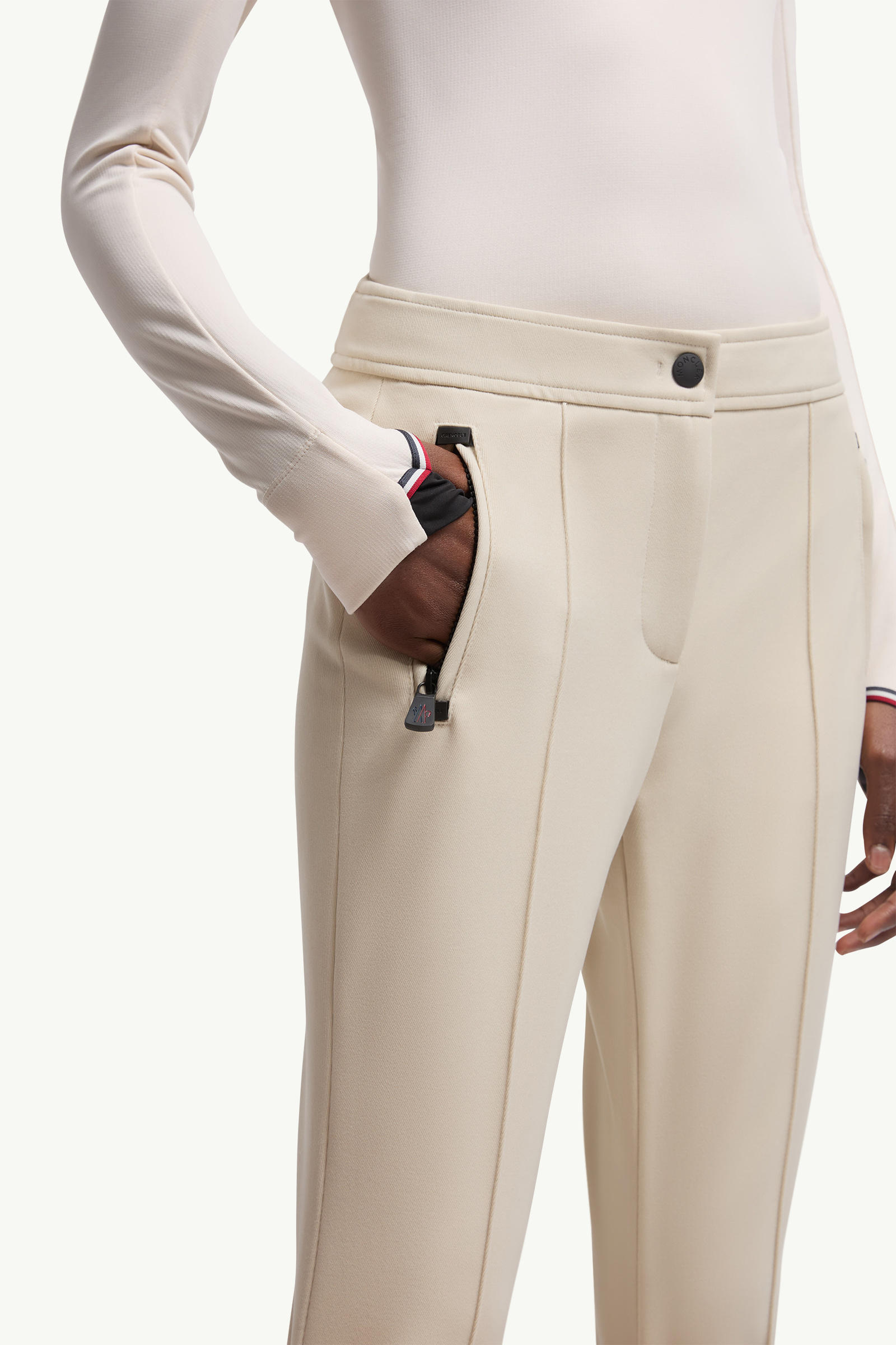 Twill Trousers Women Light Beige Moncler 5
