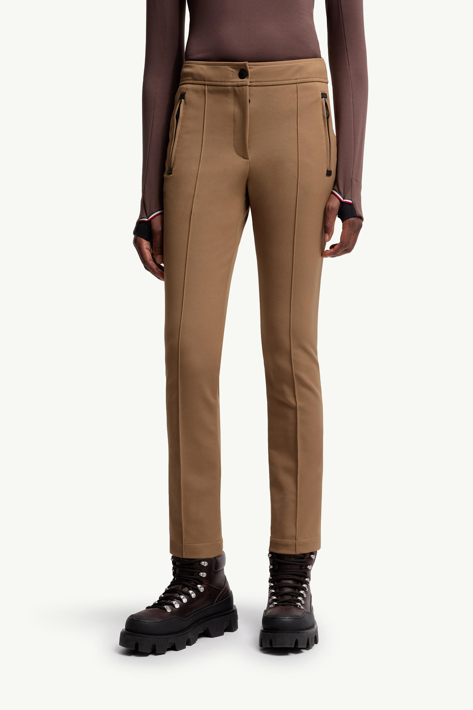 Twill Trousers Women Brown Moncler 3