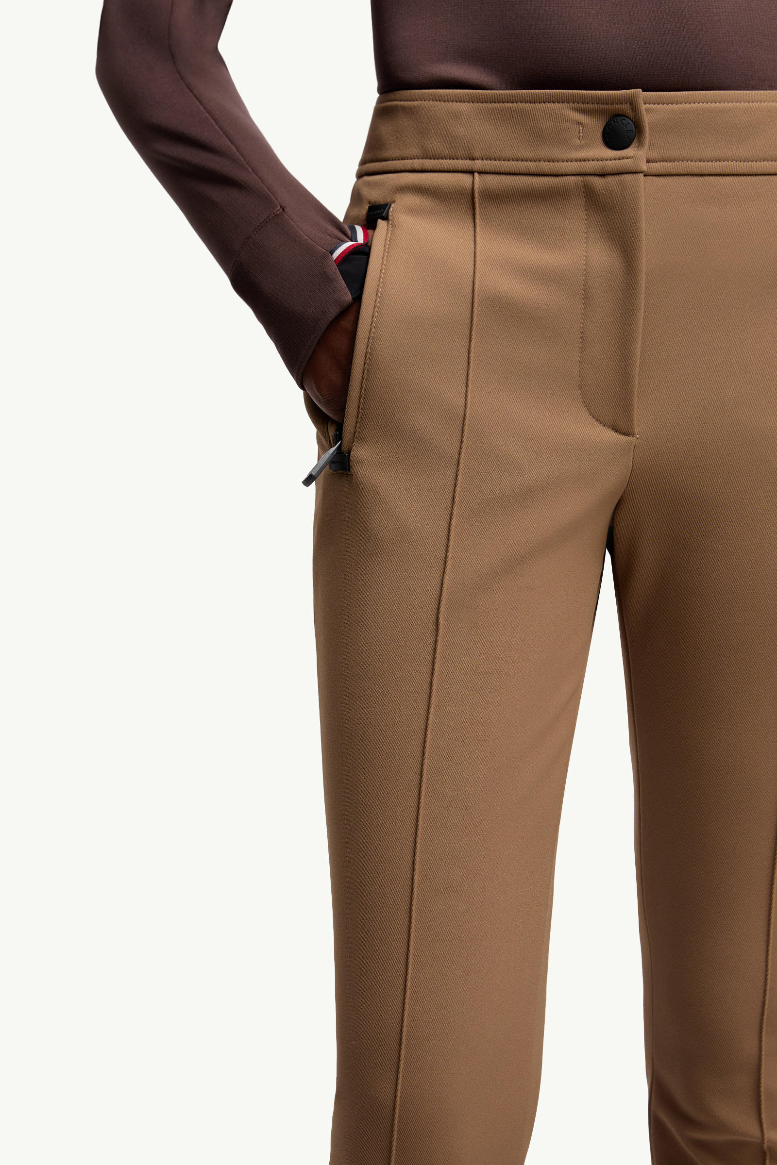 Twill Trousers Women Brown Moncler 5