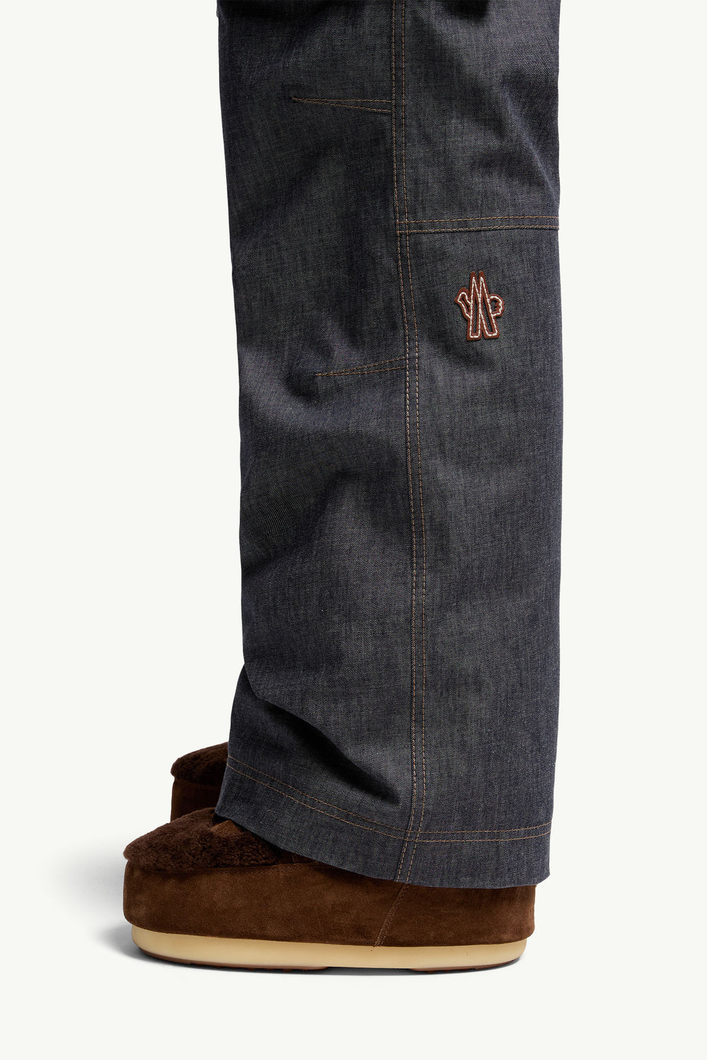 Pantalon de ski matelassé en denim Femmes Gris foncé Moncler 1