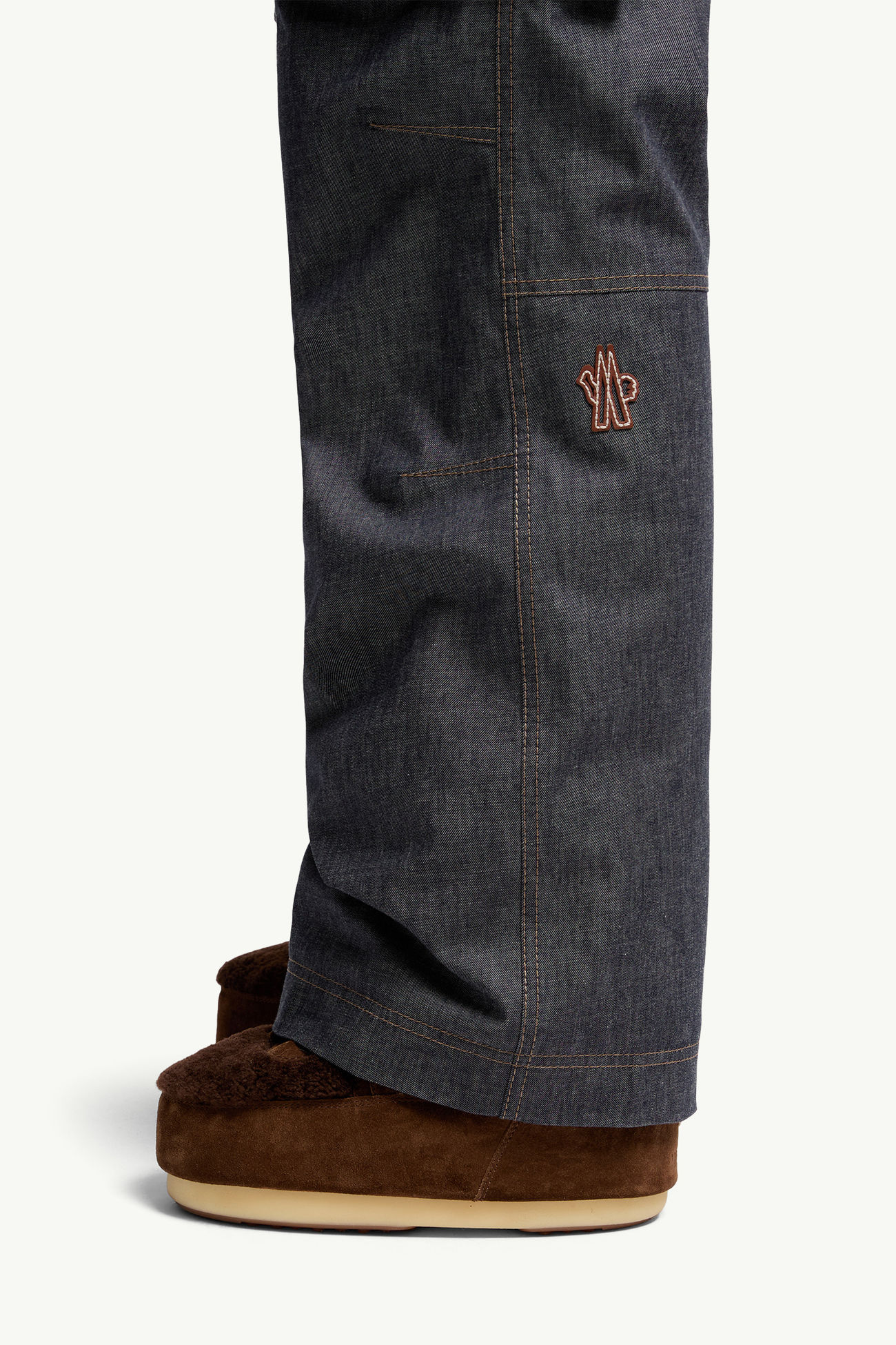 Pantaloni da sci imbottiti in denim Donna Grigio Scuro Moncler 1