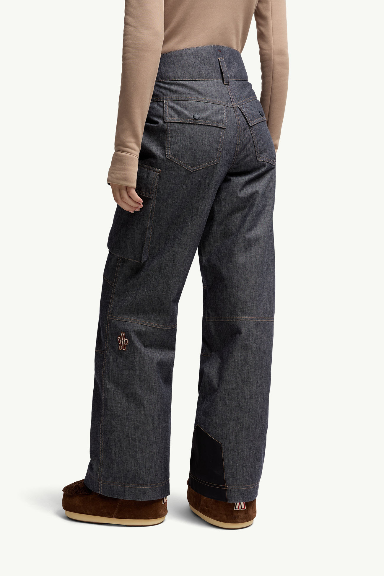 Wattierte Skihose aus Denim Damen Dunkelgrau Moncler 4
