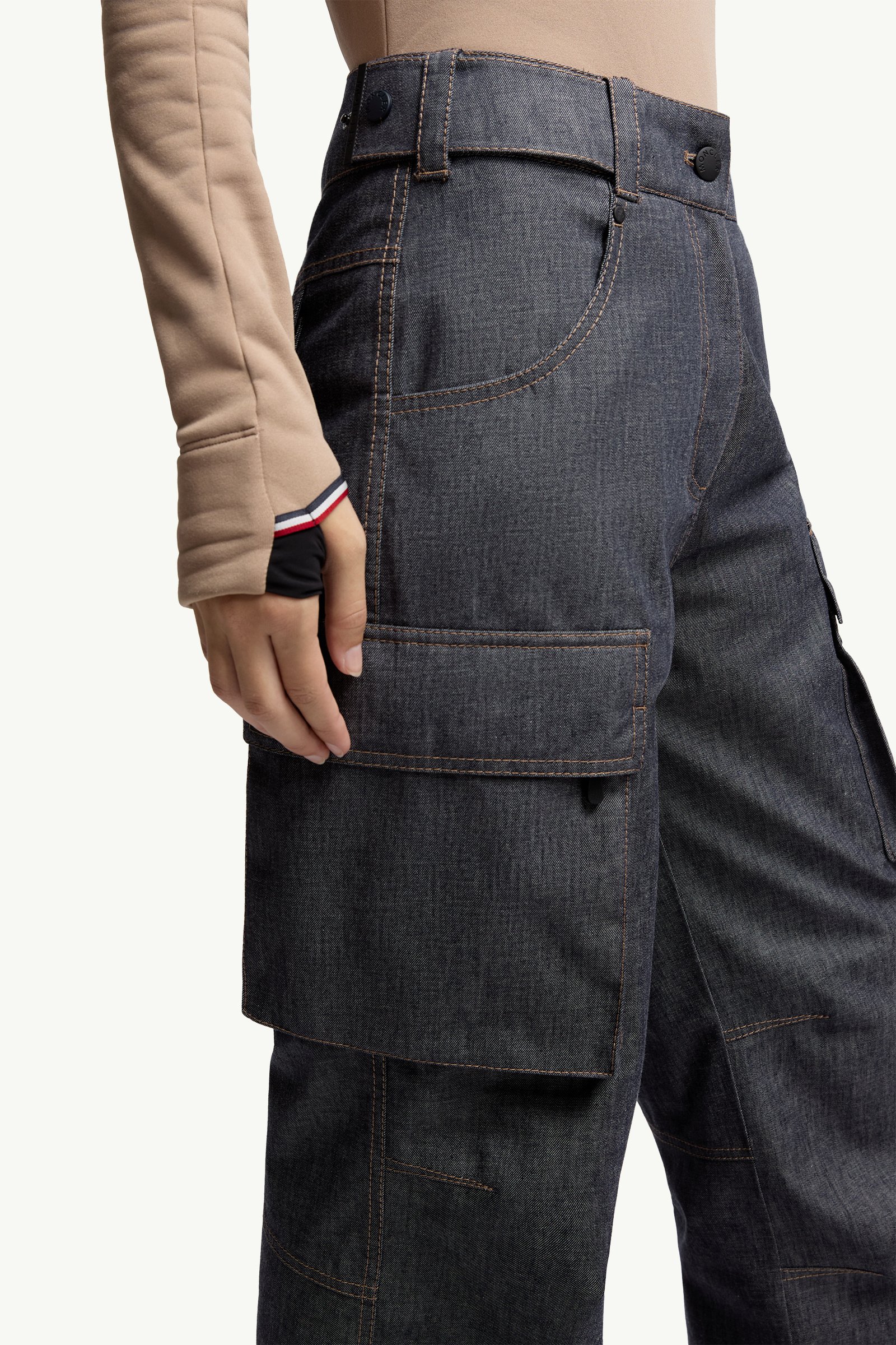 Dark Grey Padded Denim Ski Pants - Pants & Shorts for Women