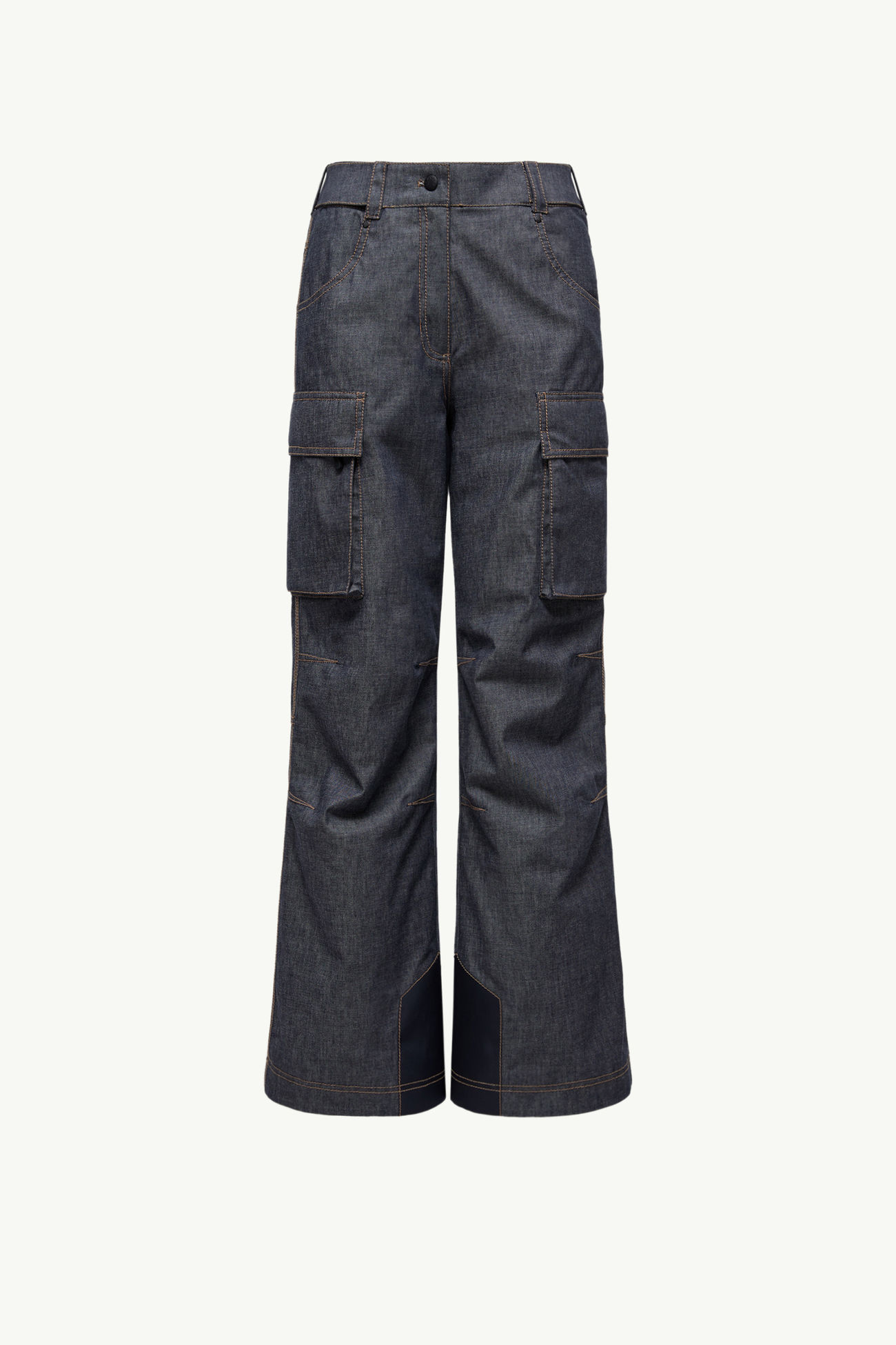 Pantaloni da sci imbottiti in denim Donna Grigio Scuro Moncler 2