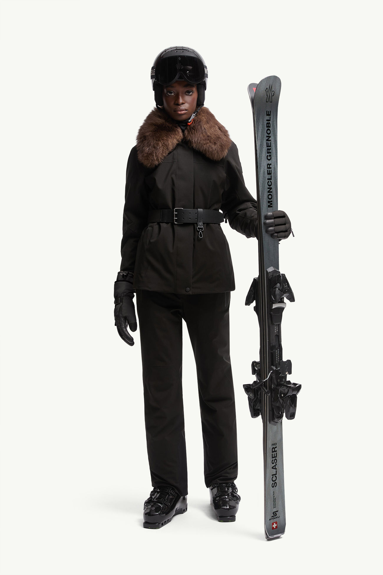 Wattierte Skihose Damen Schwarz Moncler 0