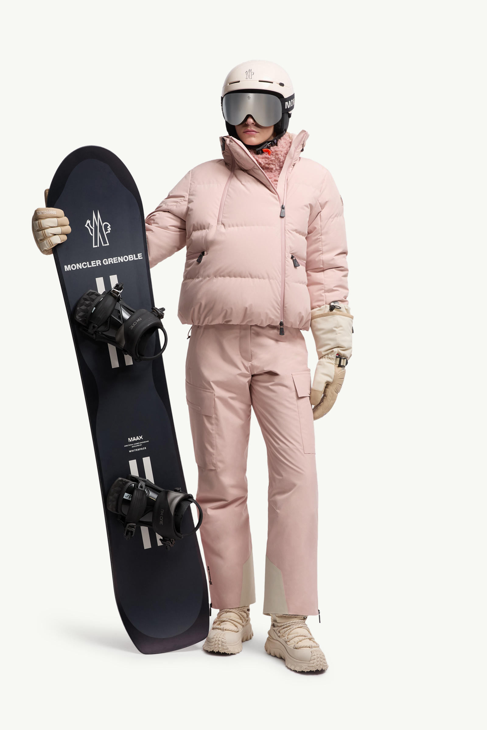 Padded GORE-TEX Ski Trousers Women Pink Moncler 0
