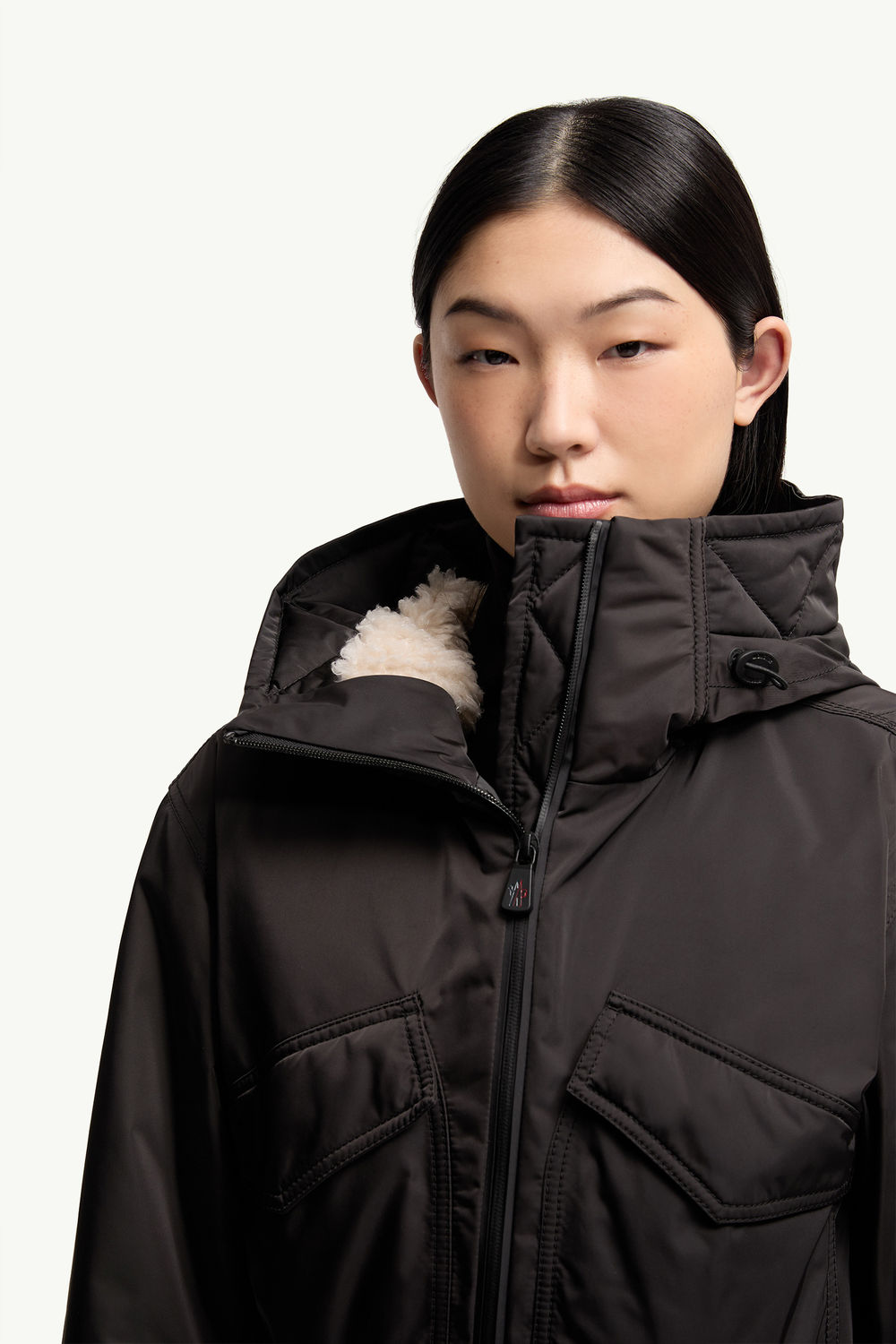 Hooded Down Ski Suit Women Black Moncler 7