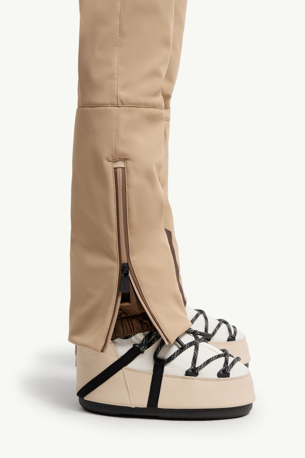 Hooded Down Ski Suit Women Camel Beige Moncler 5