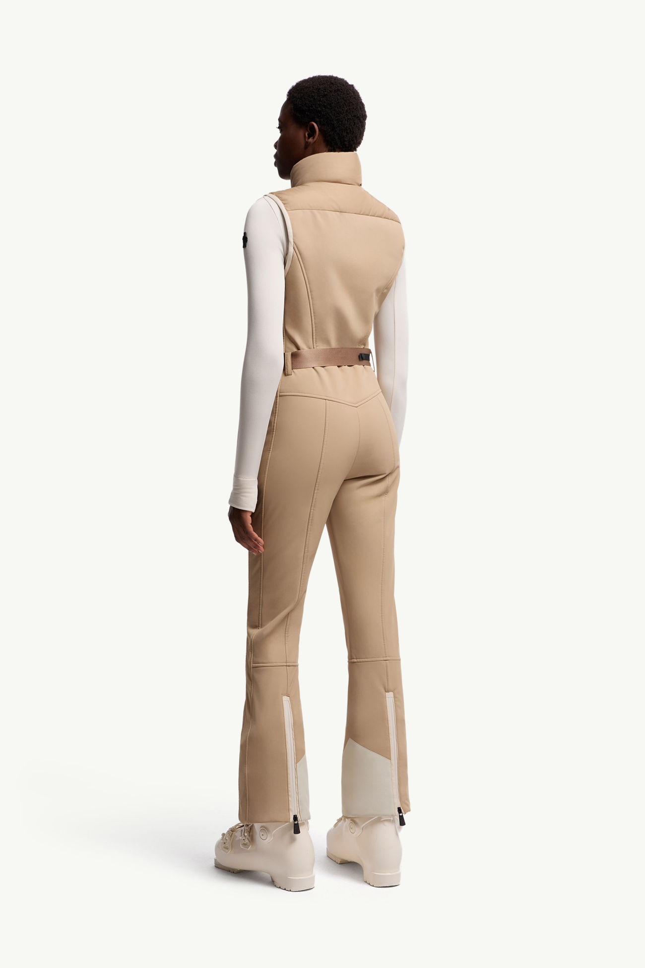 Daunengefüllter Skianzug Damen Beige & Weiss Moncler 4