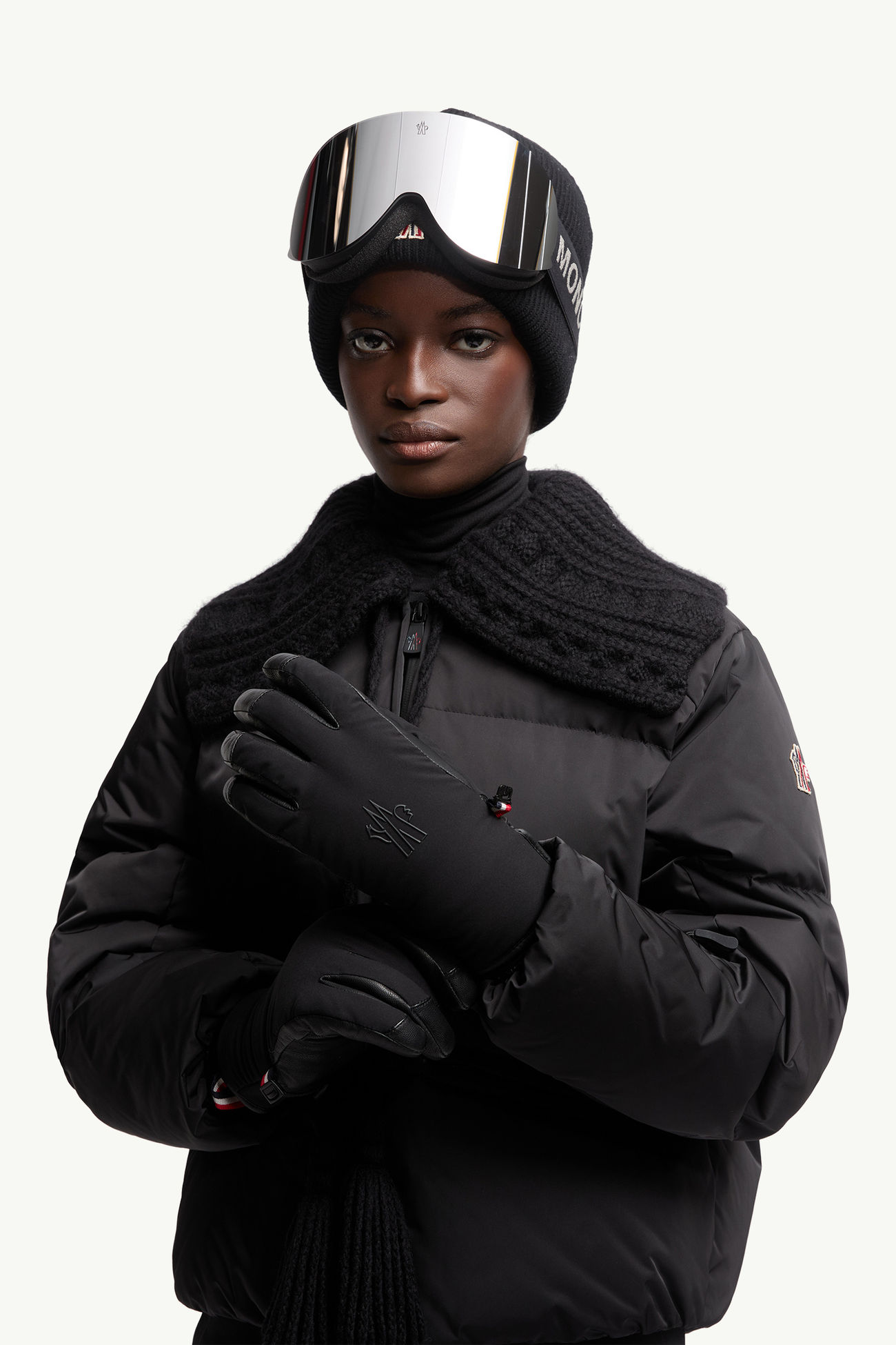 Guanti imbottiti in softshell Donna Nero Moncler 1