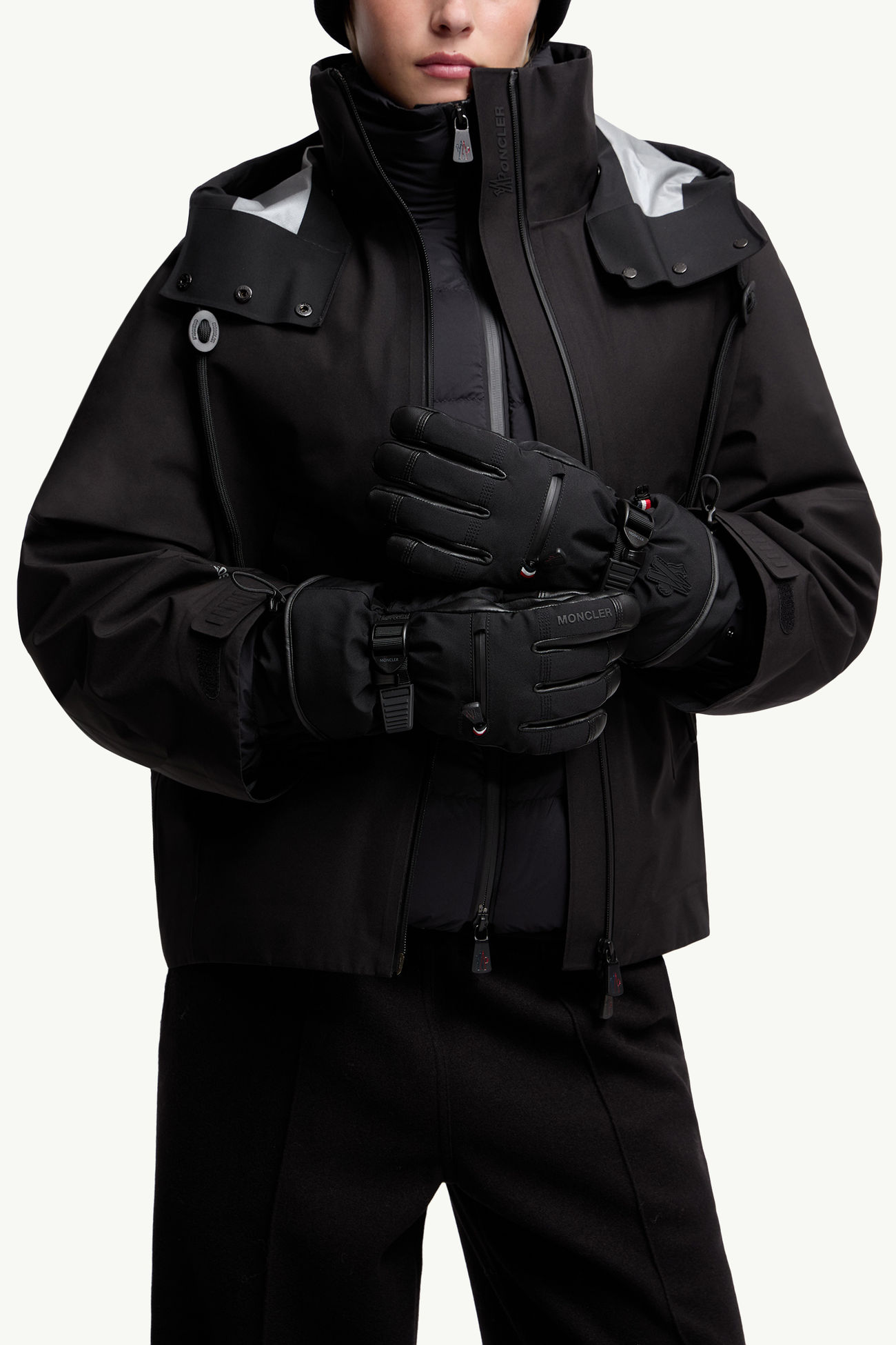 夾層手套 女士 黑色 Moncler 1