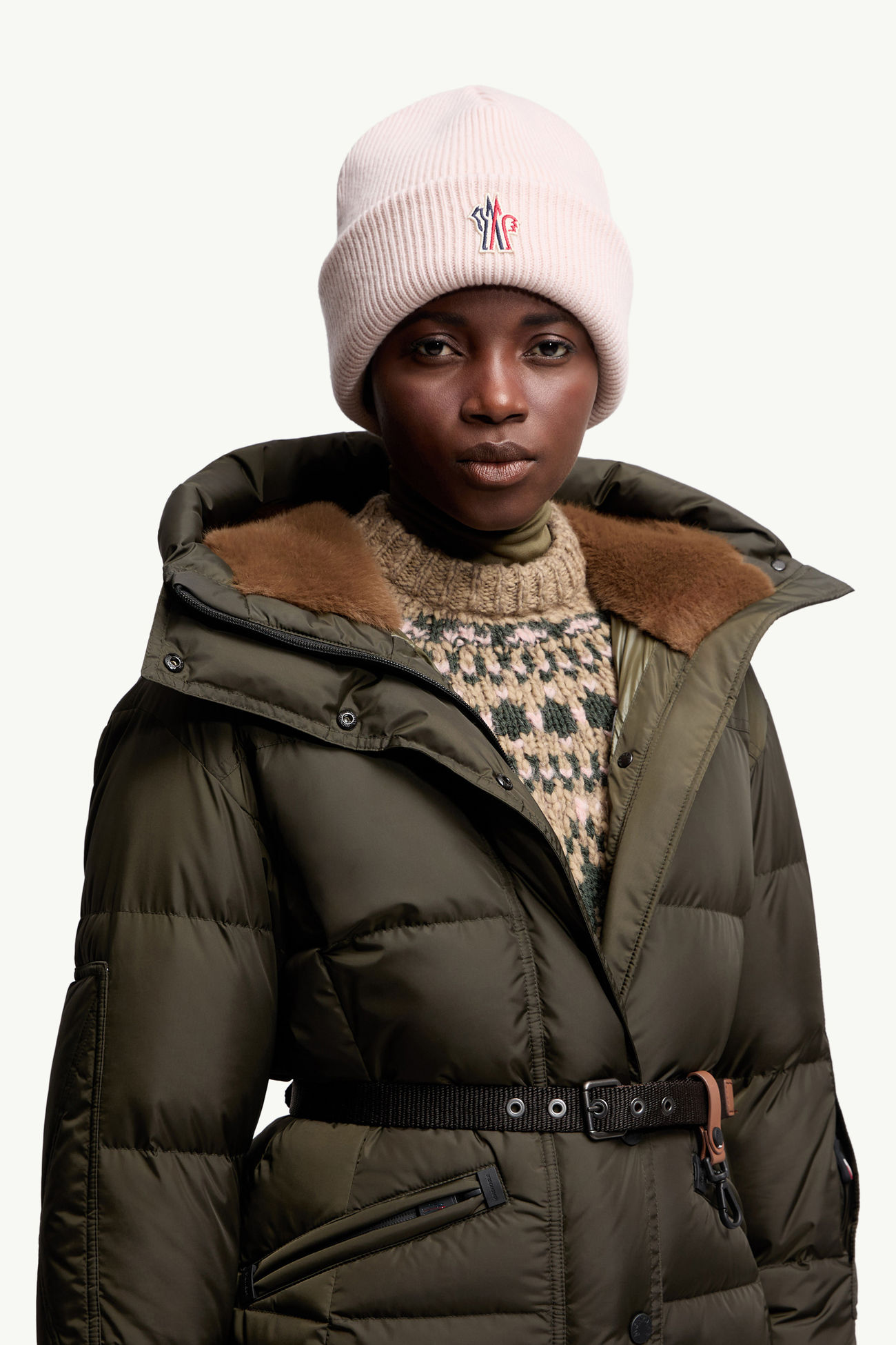 Gorro de lana Mujer Rosado claro Moncler 1