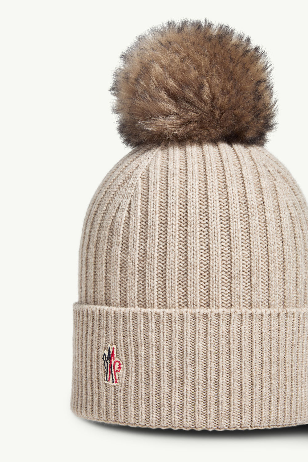 Bonnet en cachemire avec pompon Femmes Beige Clair Moncler 2