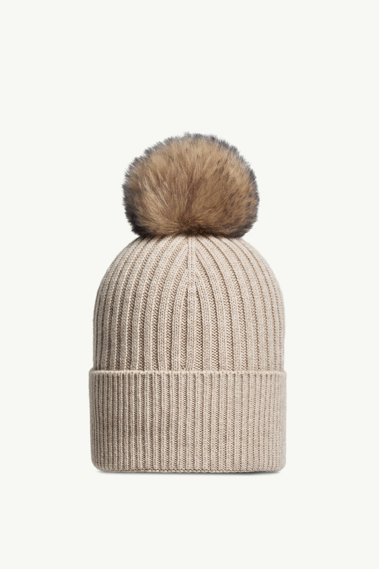 Bonnet en cachemire avec pompon Femmes Beige Clair Moncler 3