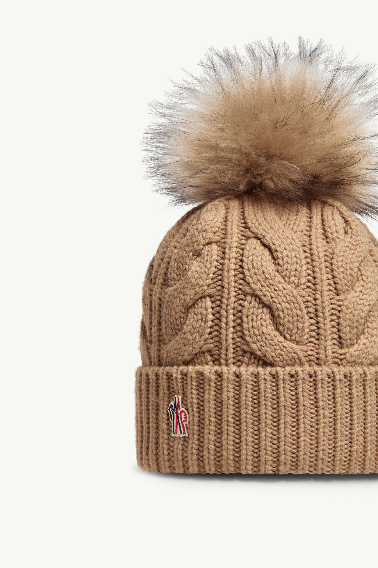 Mütze aus Wolle und Kaschmir mit Bommel Damen Beige Moncler 2