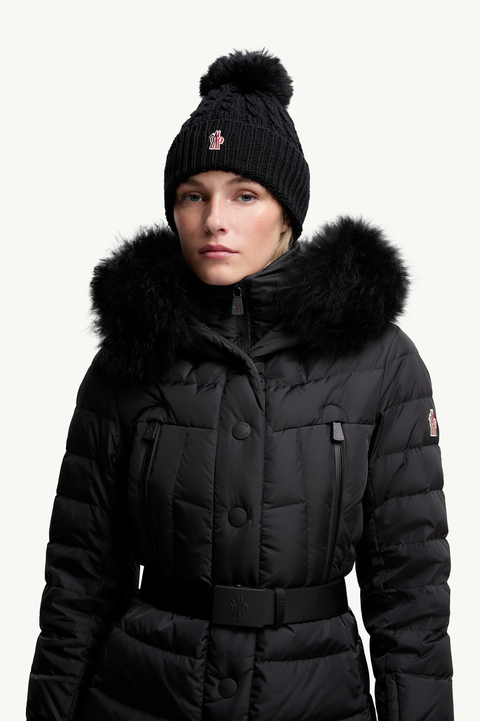 羊毛绒球便帽 女士 黑色 Moncler 1