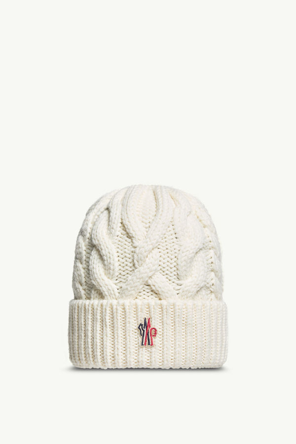 Wool Beanie Women White Moncler 0