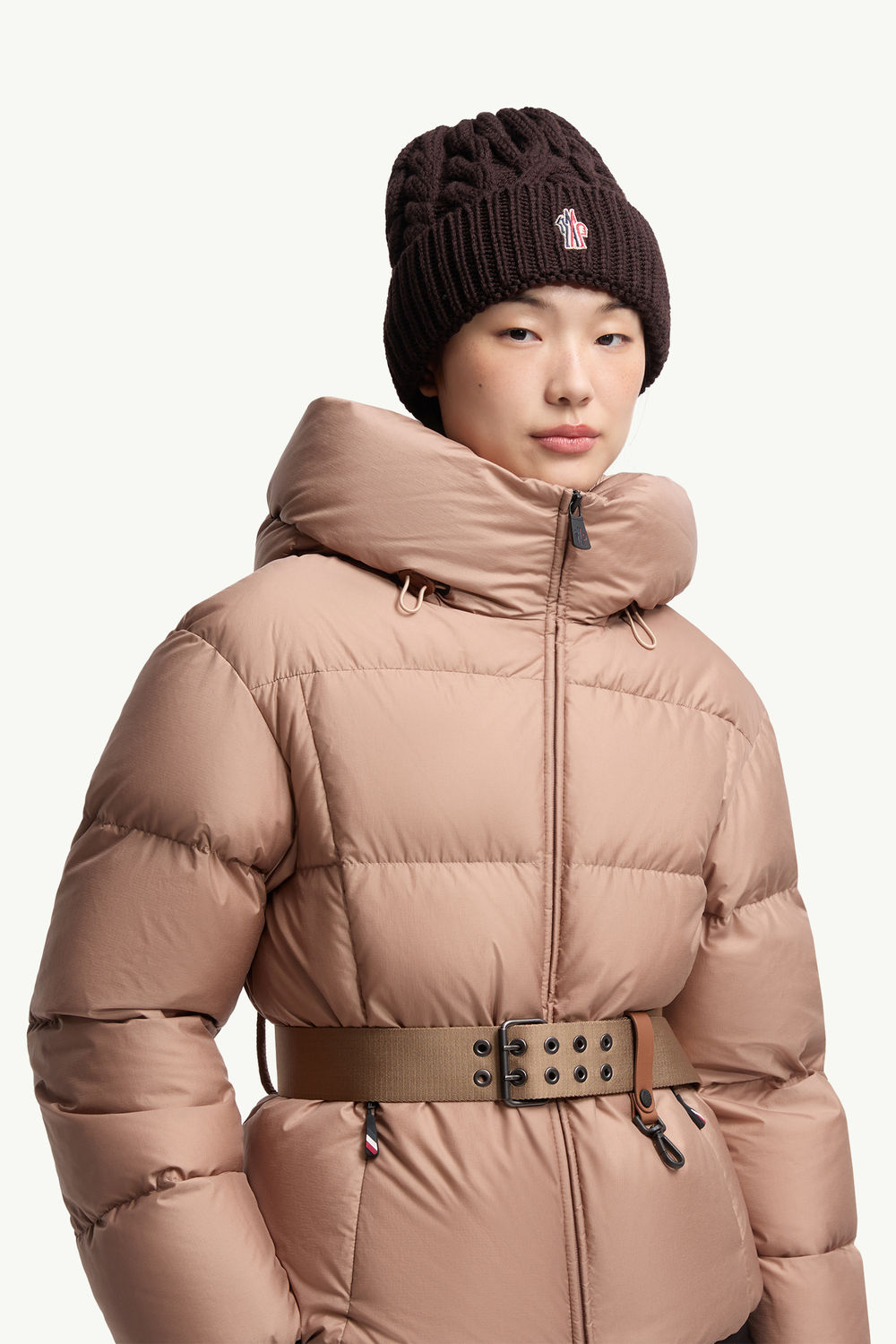 Wool Beanie Women Brown Moncler 1