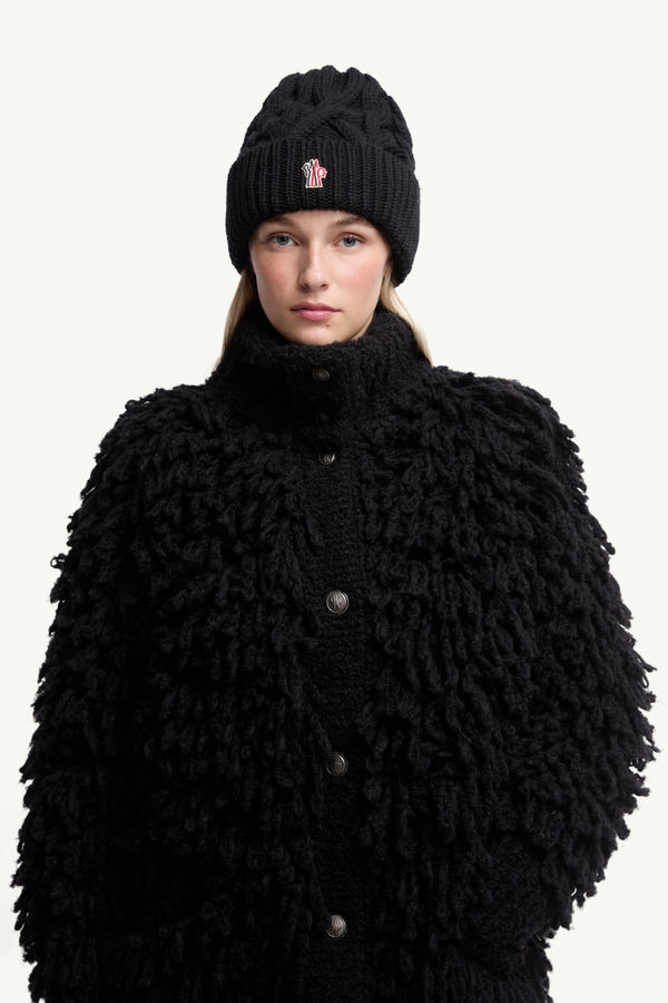 Wool Beanie Women Black Moncler 1