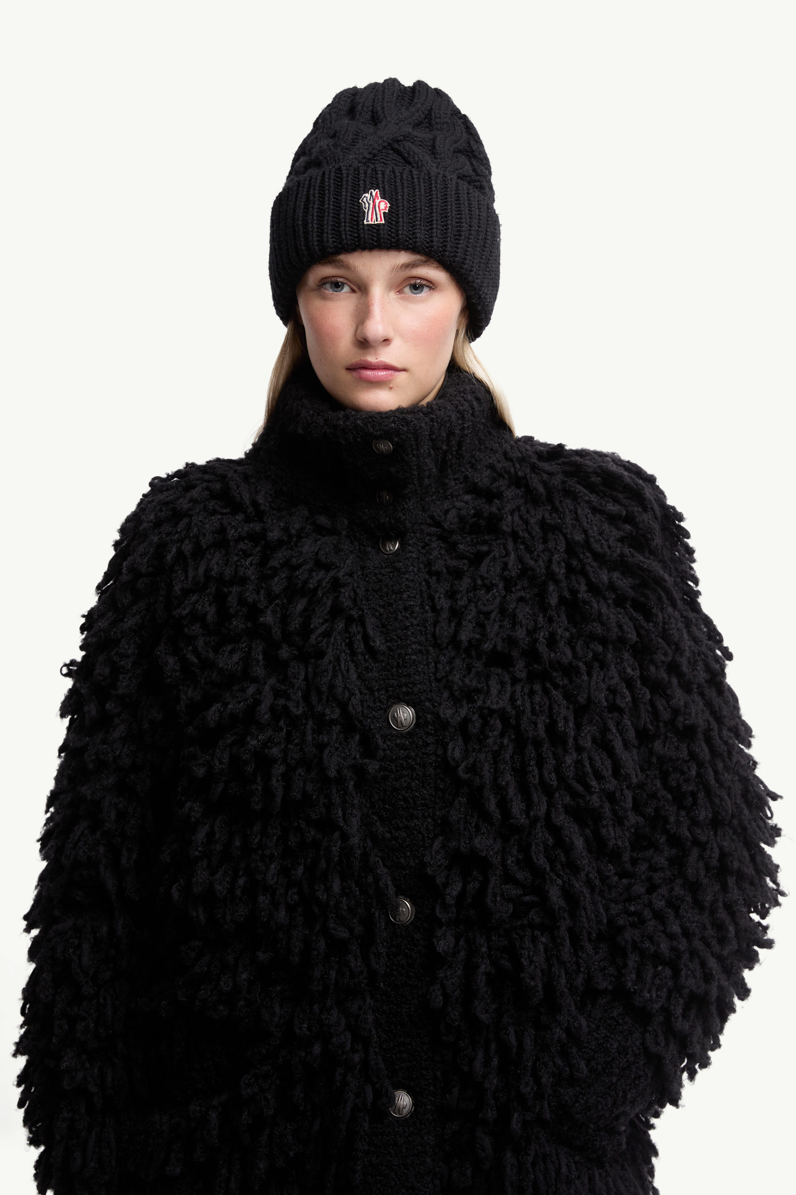 Wool Beanie Women Black Moncler 1