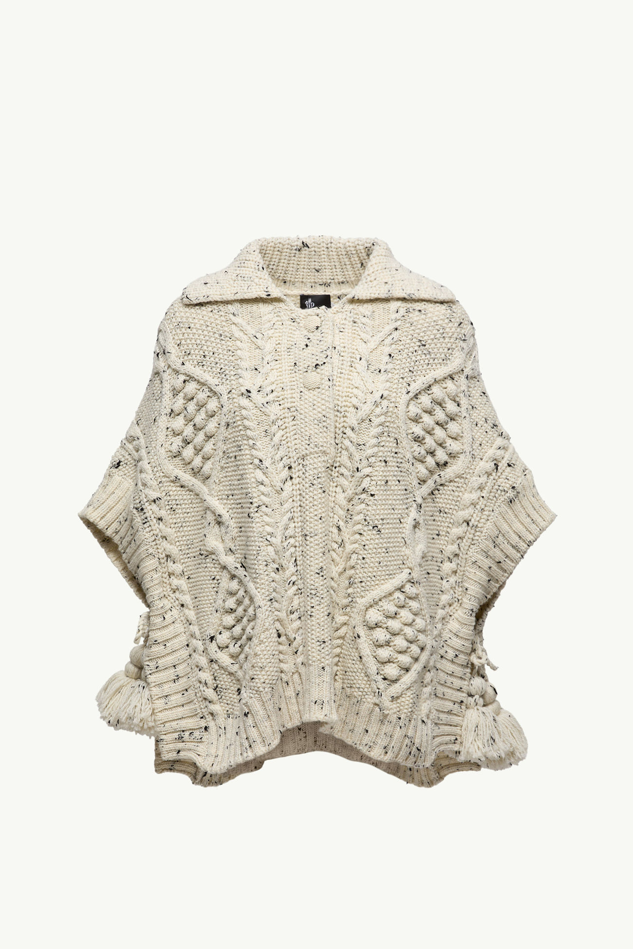 羊毛混紡流蘇斗篷 女士 象牙白色 Moncler 2