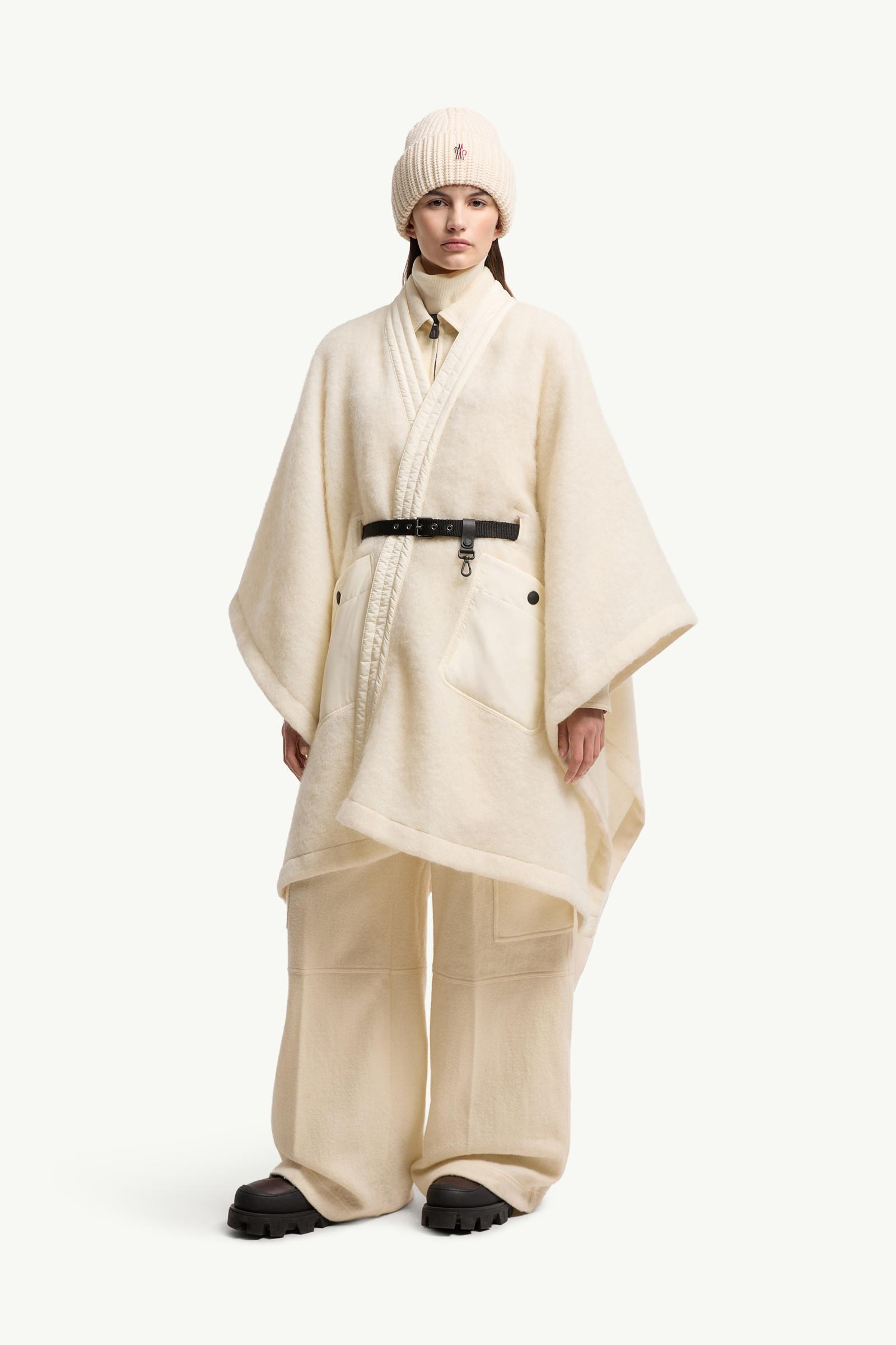 Mohair, Alpaca & Wool Blend Belted Cape