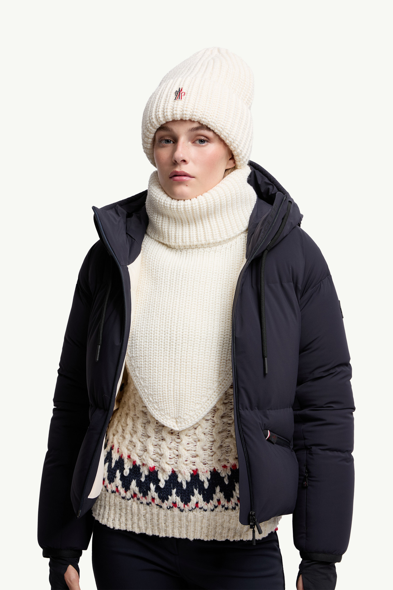 Cache-col en laine Femmes Blanc Moncler 1