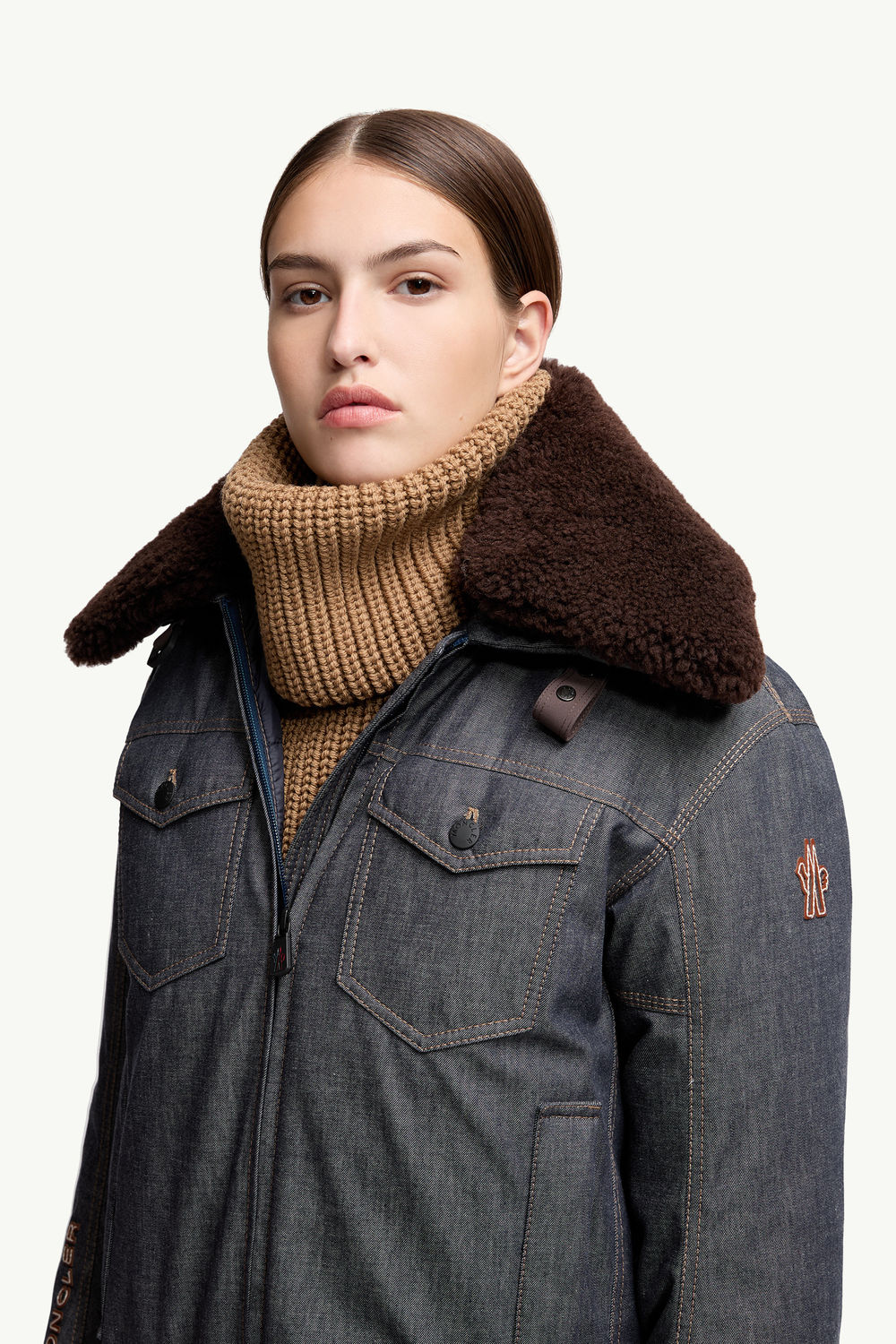 Wool Neck Warmer Women Brown Moncler 1